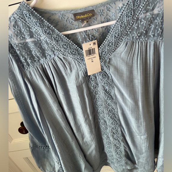 Style & Co Embroidered Top - Picture 8 of 13